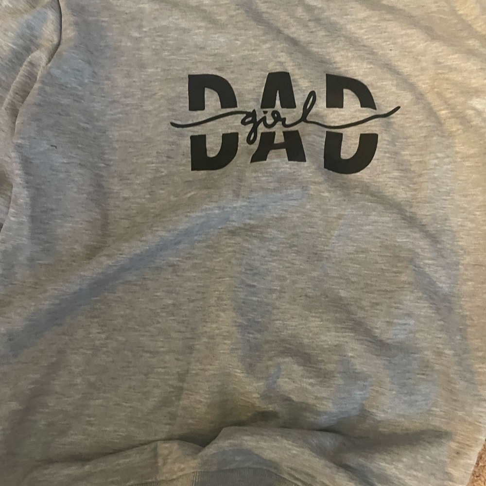 SHEIN Gray Crewneck Sweater with Black 'Girl Dad' Print
